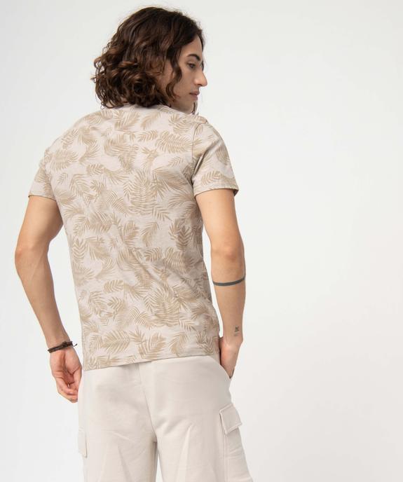 Polo homme à manches courtes et imprimé feuillages vue2 - GEMO (HOMME) - GEMO