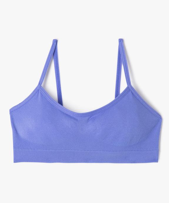 Brassière à fines bretelles en maille extensible fille vue1 - GEMO (JUNIOR) - GEMO