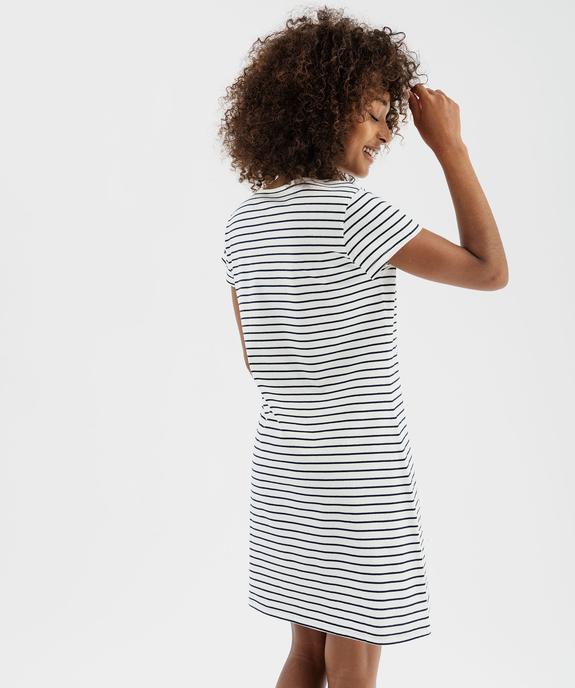 Chemise de nuit à manches courtes et col V femme vue3 - GEMO 4G FEMME - GEMO