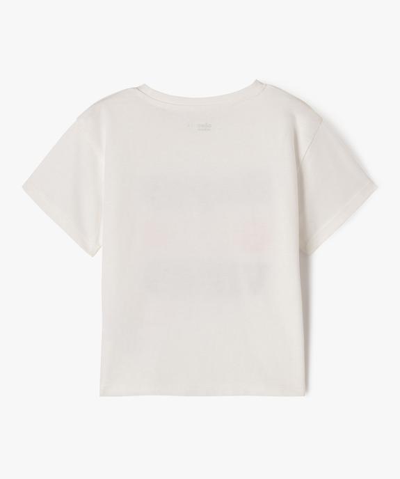 Tee-shirt à manches courtes avec message positif fille vue3 - GEMO 4G FILLE - GEMO