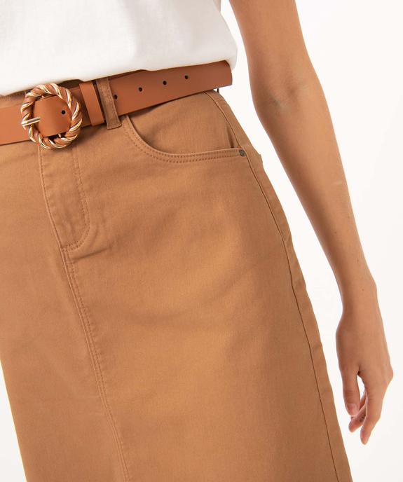 Jupe femme droite en toile denim vue2 - GEMO 4G FEMME - GEMO