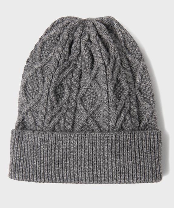 Bonnet en maille torsadée garçon vue1 - GEMO (ENFANT) - GEMO