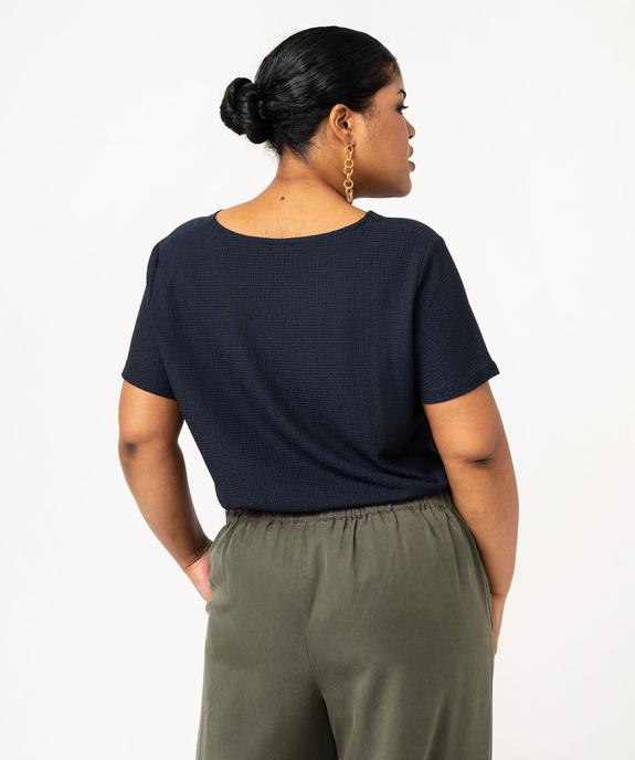 Tee-shirt à manches courtes et col V femme grande taille vue3 - GEMO (G TAILLE) - GEMO