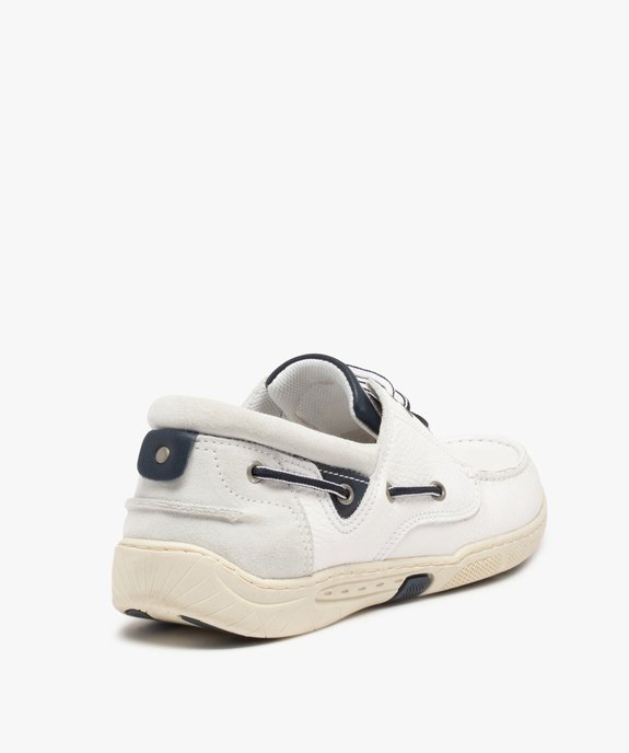 Chaussures bateau homme confort dessus cuir - Tanéo vue4 - TANEO - GEMO