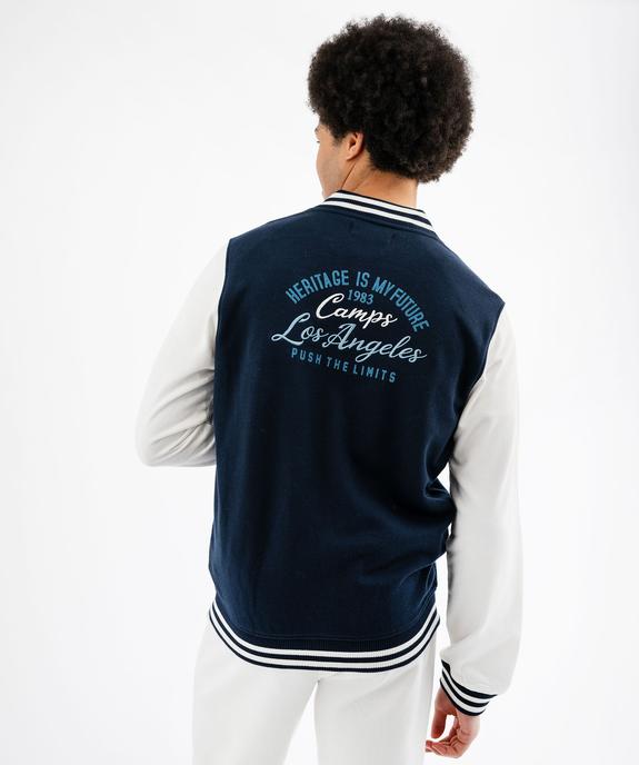 Sweat boutonné look veste teddy homme - Camps United vue3 - CAMPS US - GEMO