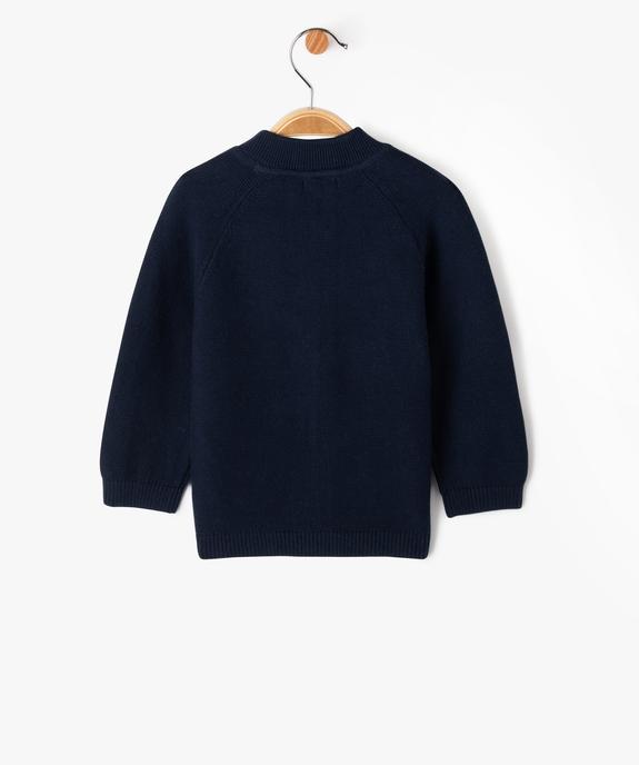 Gilet bébé en maille à fermeture zippée vue3 - GEMO(BEBE DEBT) - GEMO
