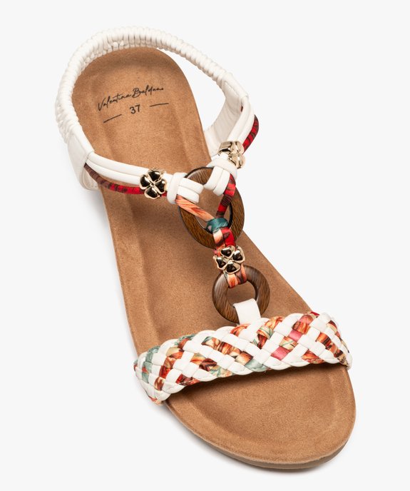 Sandales femme compensées avec bride talon élastique et bijou fantaisie vue11 - VALENTINA BALDA - GEMO