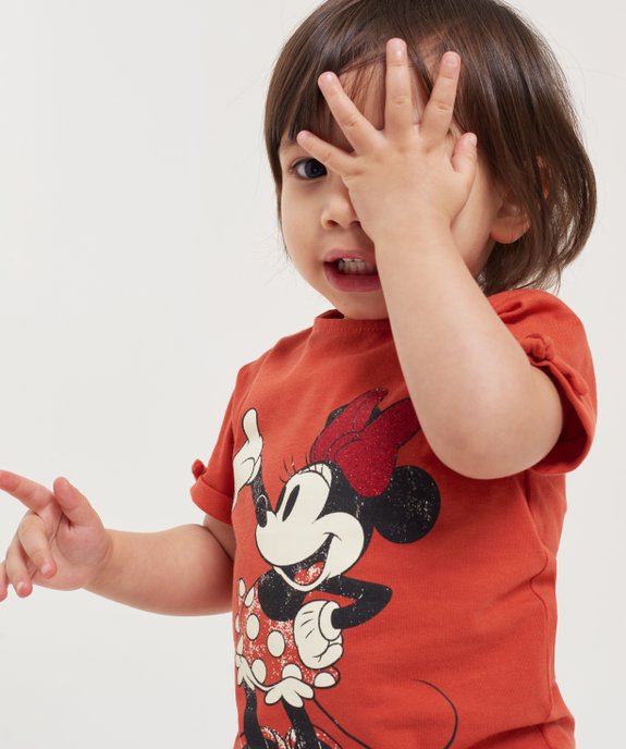 Tee-shirt bébé fille avec motifs Minnie - Disney vue4 - DISNEY DTR - GEMO