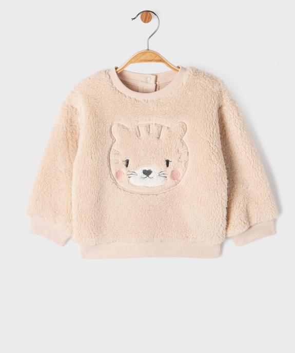 Sweat en sherpa à motif bébé fille vue1 - GEMO(BEBE DEBT) - GEMO