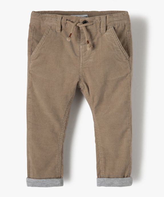 Pantalon bébé garçon en velours doublé jersey vue1 - GEMO(BEBE DEBT) - GEMO