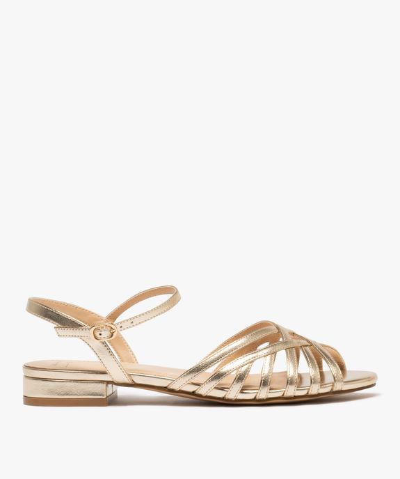 Sandales à petit talon et brides fines croisées métallisées femme - Valentina Baldano vue1 - VALENTINA BALDA - GEMO