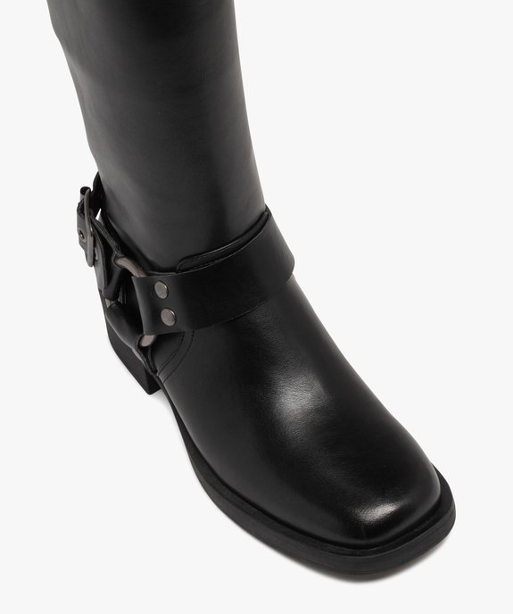 Bottes femme style cavalière à bout carré avec bride fantaisie vue6 - 5 MILES - GEMO