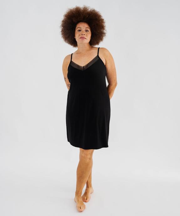 Nuisette à bretelles et col V en dentelle femme grande taille vue11 - GEMO 4G FEMME - GEMO