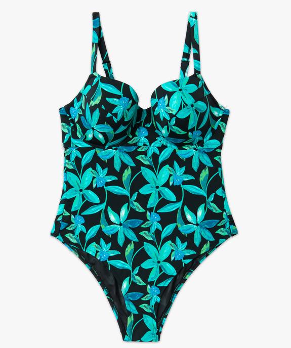 Maillot de bain une pièce emboitant à motifs fleuris femme vue4 - GEMO 4G FEMME - GEMO