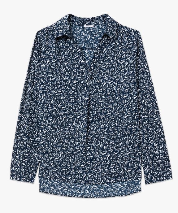 Chemise manches longues imprimée en maille gaufrée femme grande taille vue4 - GEMO (G TAILLE) - GEMO