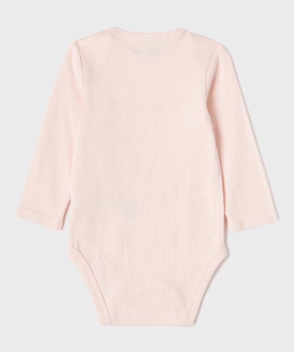 Bodies manches longues avec messages bébé fille (lot de 3) vue6 - GEMO 4G BEBE - GEMO