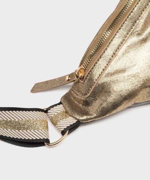 Sac banane en matière métallisée avec bandoulière pailletée femme vue4 - GEMO (ACCESS) - GEMO