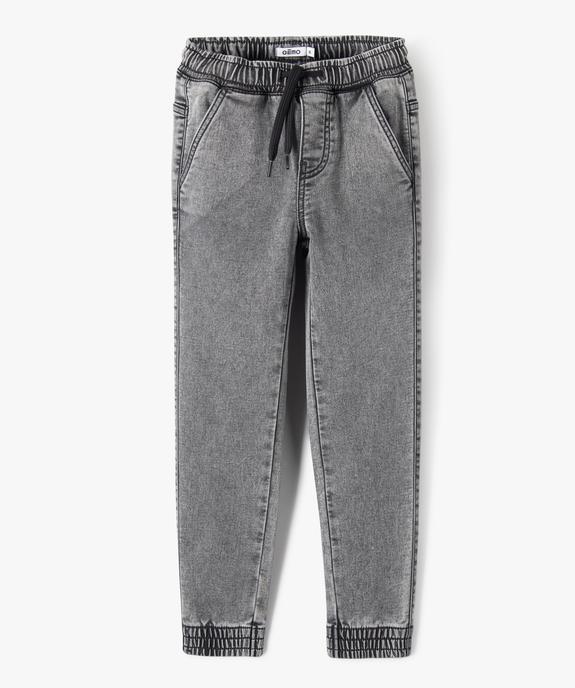 Pantalon jogger en toile denim garçon vue3 - GEMO (ENFANT) - GEMO