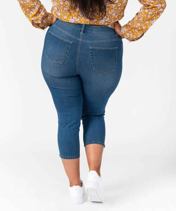 Pantacourt en jean stretch coupe slim taille normale femme grande taille vue3 - GEMO (G TAILLE) - GEMO