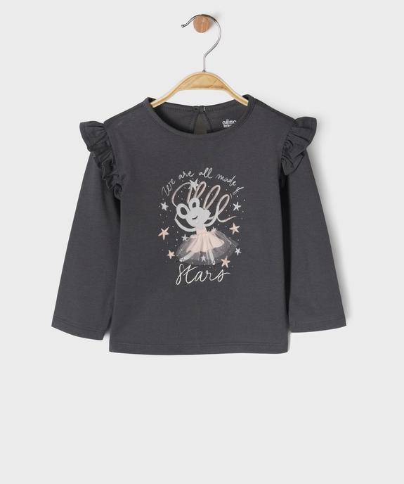 Tee-shirt manches longues à motif ballerine bébé fille vue1 - GEMO 4G BEBE - GEMO