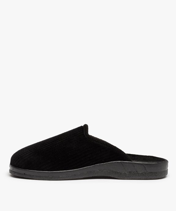 Chaussons homme mules en velours côtelé uni vue3 - GEMO(HOMWR HOM) - GEMO