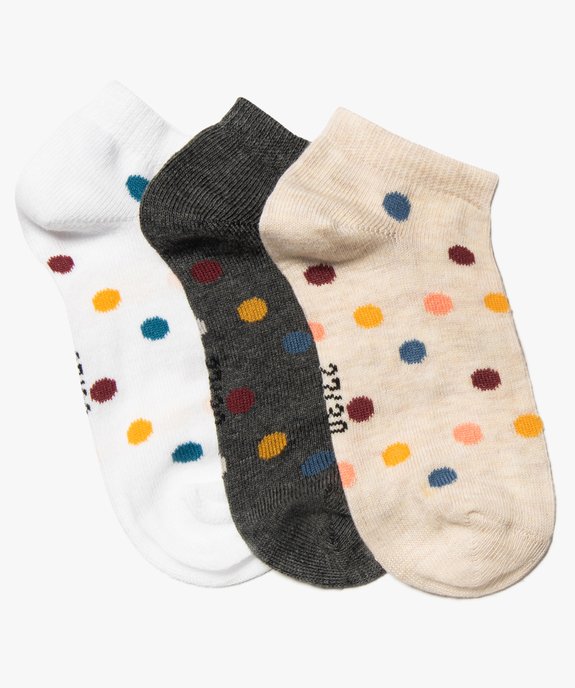 Chaussettes fille tige ultra-courte à pois (lot de 3) vue1 - GEMO (ENFANT) - GEMO