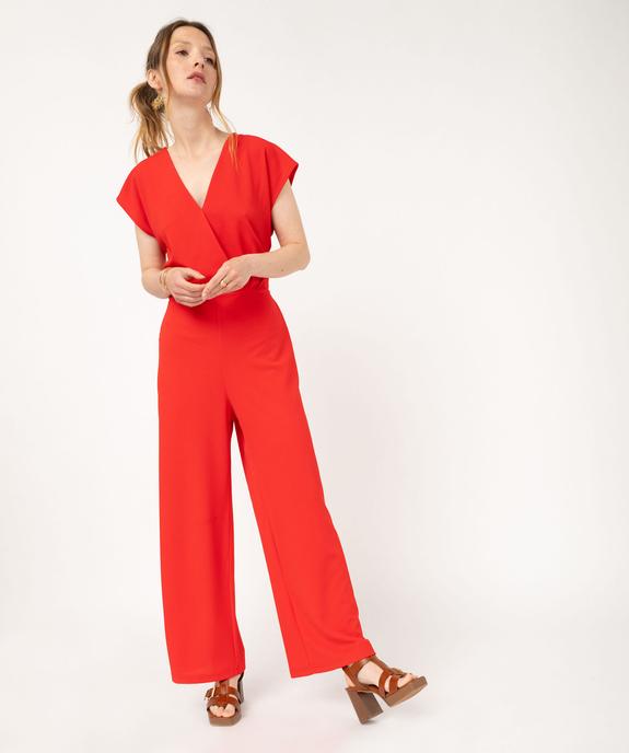 Combinaison pantalon avec haut cache-coeur femme vue1 - GEMO(FEMME PAP) - GEMO