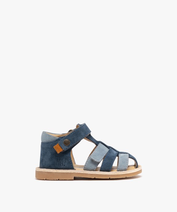 Chaussures de marche ouvertes en cuir à scratch bébé garçon - Na! vue1 - NA! - GEMO