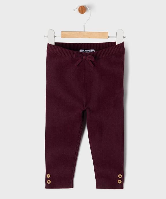 Pantalon en maille côtelée bébé fille vue2 - GEMO(BEBE DEBT) - GEMO