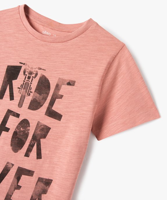 Tee-shirt à manches courtes avec inscription garçon vue2 - GEMO (ENFANT) - GEMO