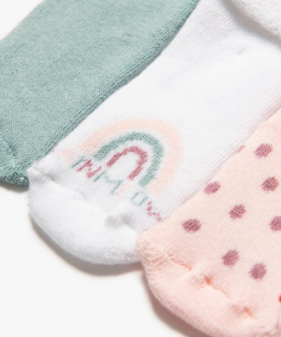 Chaussettes bébé en maille bouclette (lot de 3) vue2 - GEMO 4G BEBE - GEMO