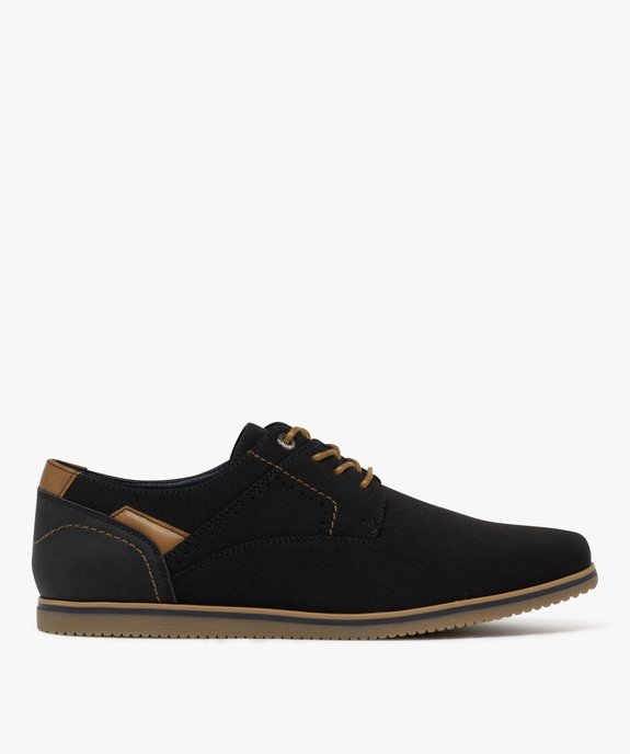 Derbies en toile texturée et détails contrastants homme  vue2 - MARIO BALDANO - GEMO