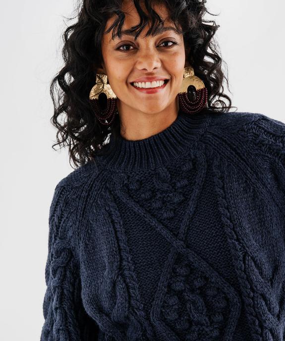 Pull torsadé à col montant femme - LuluCastagnette vue3 - LULUCASTAGNETTE - GEMO