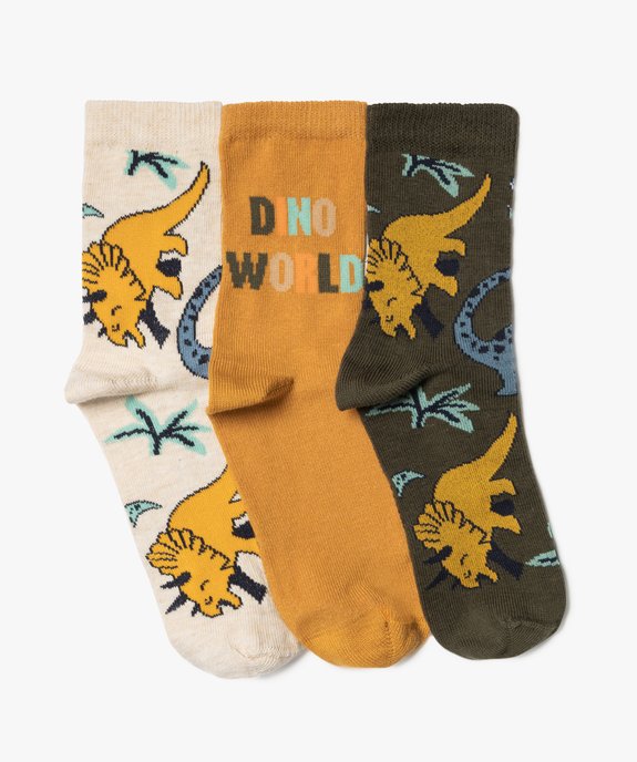 Chaussettes tige haute en coton à motifs garçon (lot de 3) vue1 - GEMO (ENFANT) - GEMO