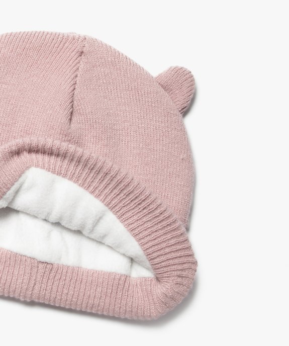 Ensemble 2 pièces écharpe et bonnet motif chat bébé fille vue3 - GEMO 4G BEBE - GEMO