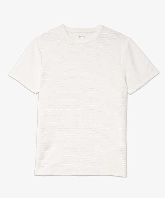 Tee-shirt à manches courtes en maille texturée aspect rayé homme vue4 - GEMO 4G HOMME - GEMO