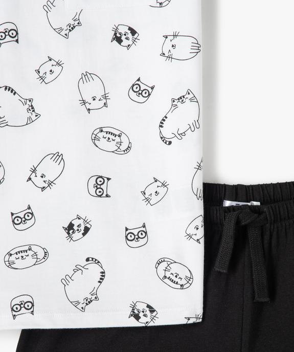 Pyjashort fille avec motifs dessins de chats vue2 - GEMO (JUNIOR) - GEMO