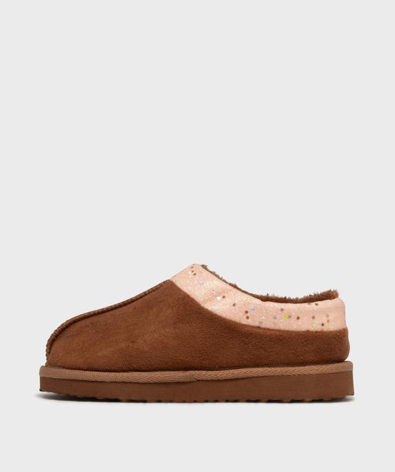 Chaussons en suédine avec doublure fourrure imitation fille vue3 - GEMO (ENFANT) - GEMO