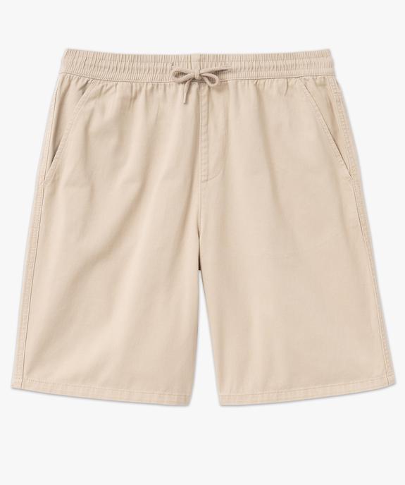 Bermuda en toile de coton à taille élastiquée homme vue4 - GEMO (HOMME) - GEMO