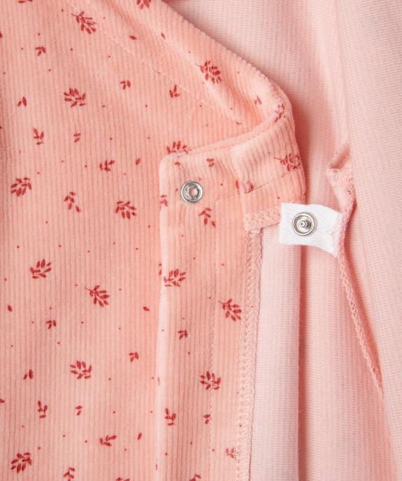 Pyjama velours 2 pièces bébé fille - LuluCastagnette vue5 - LULU CASTAGNETTE G4G D - GEMO