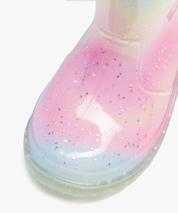 Bottes de pluie bébé fille à paillettes avec anses vue7 - LITTLE LOVE - GEMO