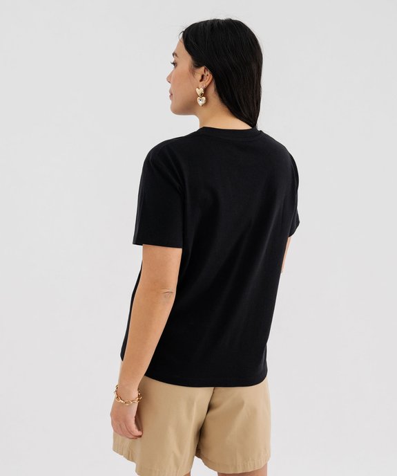 Tee-shirt manches courtes à message femme vue3 - GEMO 4G FEMME - GEMO