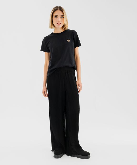 Pantalon large et fluide en voile plissé femme vue5 - GEMO(FEMME PAP) - GEMO