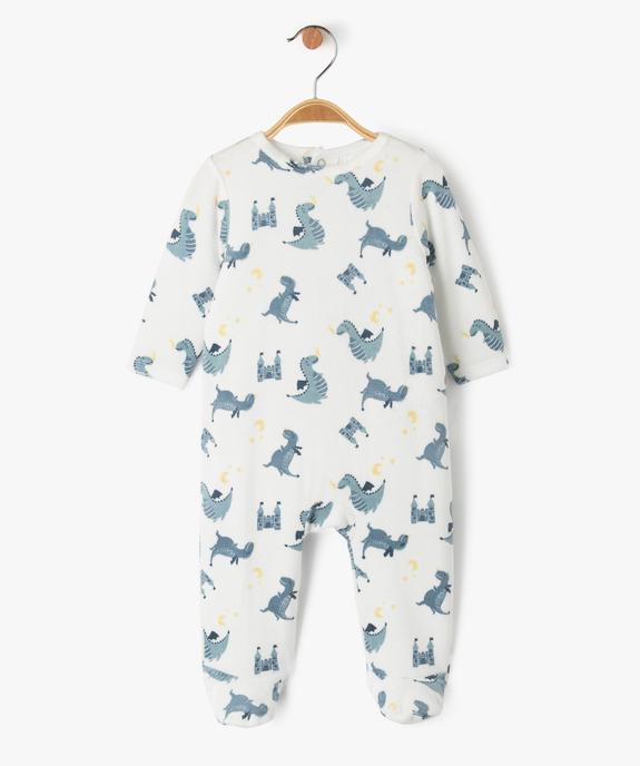 Pyjama en velours à motifs dragons bébé garçon vue1 - GEMO 4G BEBE - GEMO