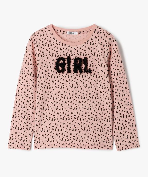 Tee-shirt fille à pois et motif en relief vue1 - GEMO (ENFANT) - GEMO