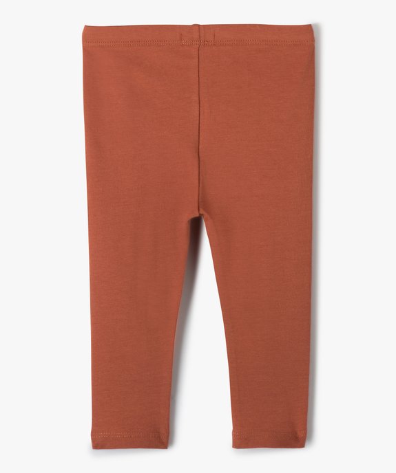 Legging long en coton stretch bébé fille vue3 - GEMO 4G BEBE - GEMO