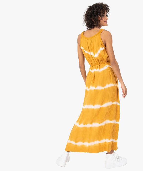 Robe longue femme en gaze de coton vue3 - GEMO(FEMME PAP) - GEMO