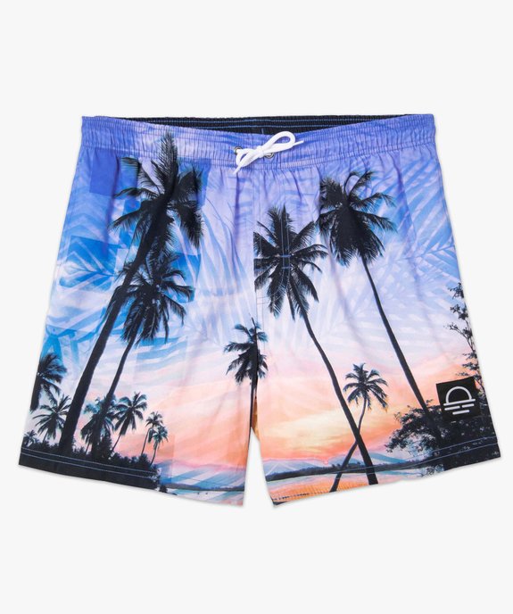 Short de bain homme à motifs palmiers vue4 - GEMO (PLAGE) - GEMO