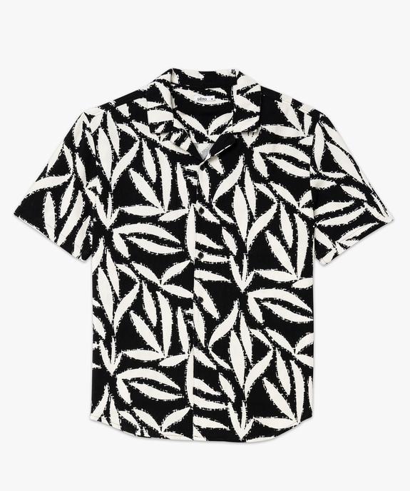 Chemise manches courtes et col cubain en coton imprimé homme vue4 - GEMO (HOMME) - GEMO