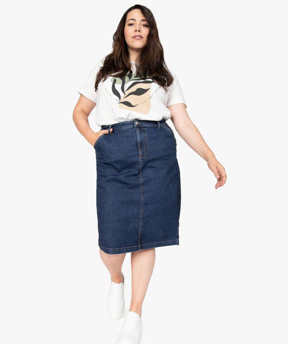 Tee-shirt femme grande taille à manches courtes imprimé vue5 - GEMO (G TAILLE) - GEMO